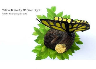 3D-светильник, желтый Бабочка 3D-Light Fx